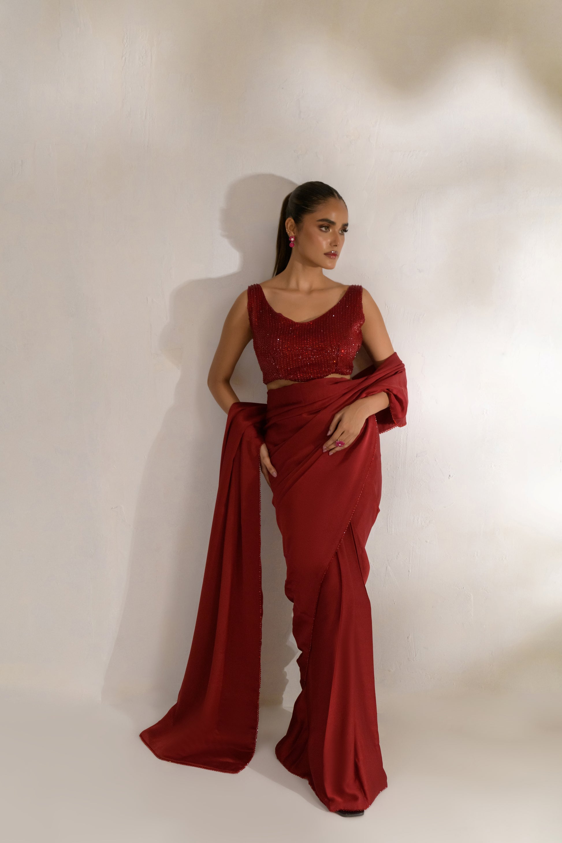 Elegant evening wear saree ideal for weddings and formal occasions