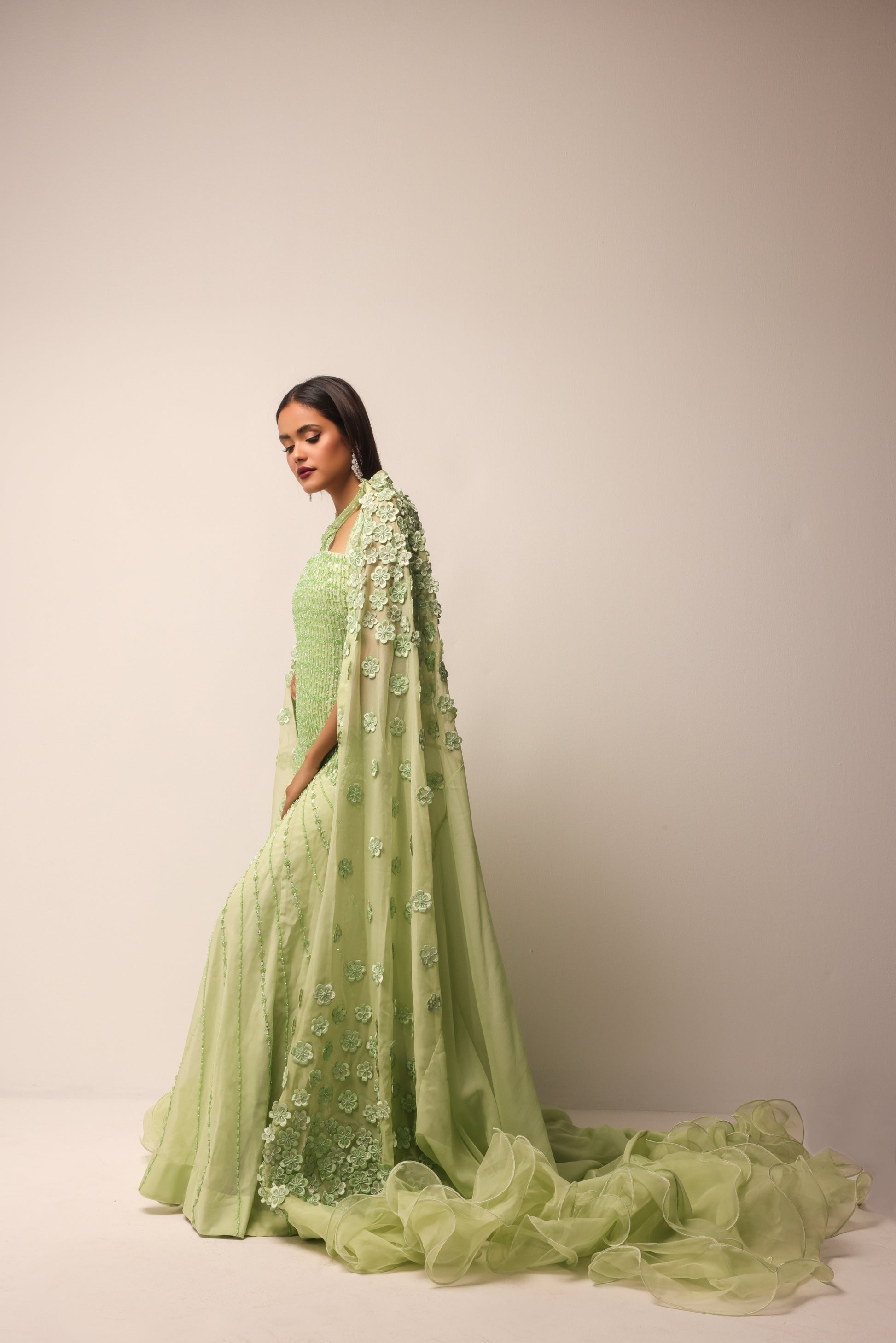 Luxury bridal dress with handcrafted detailing