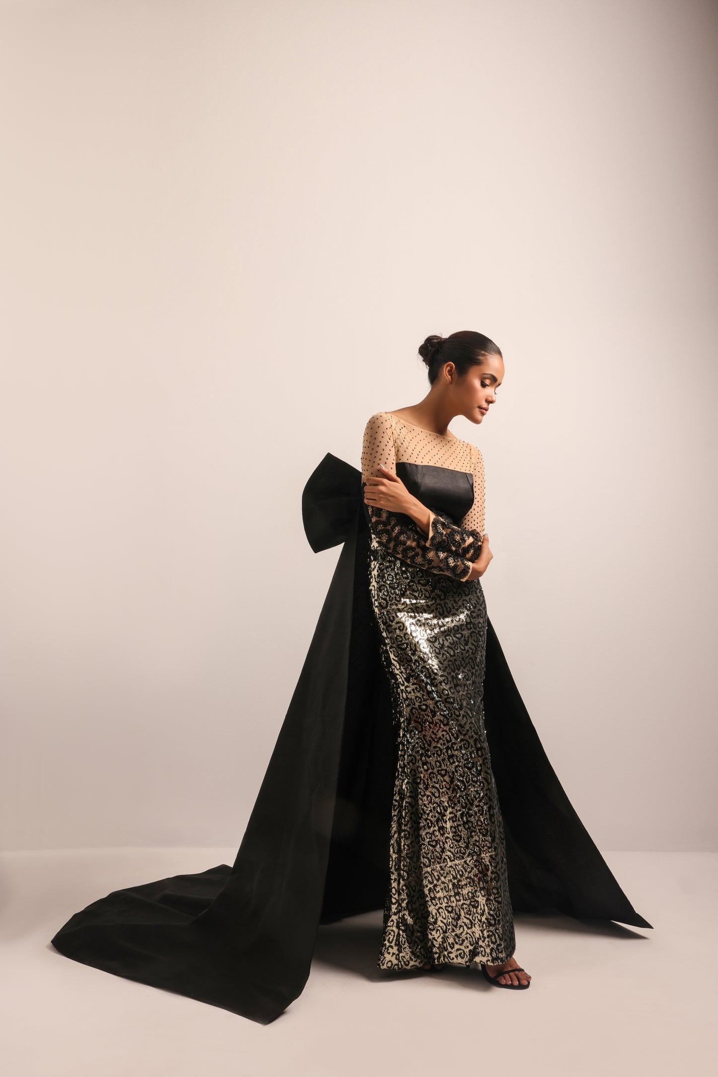 Couture evening gown CIA with delicate hand embroidery