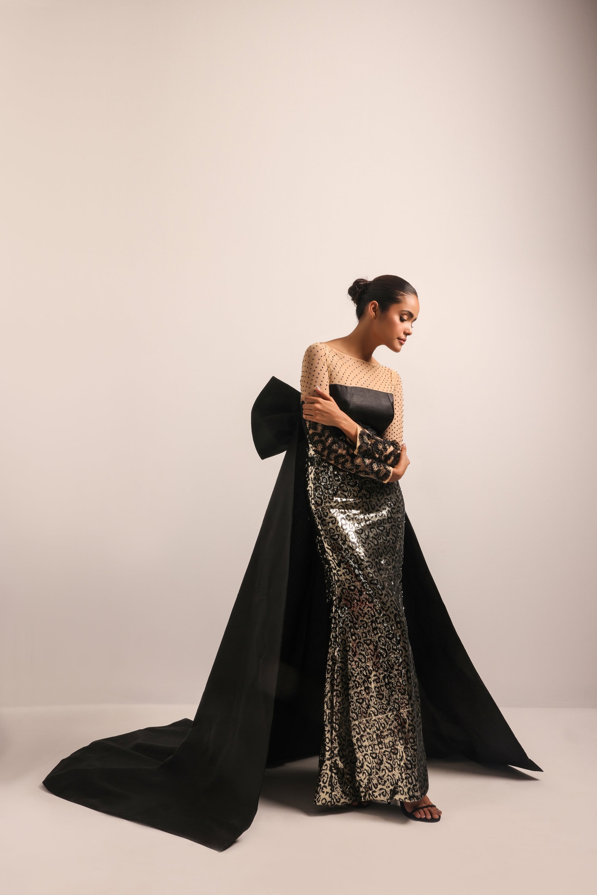 Couture evening gown CIA with delicate hand embroidery