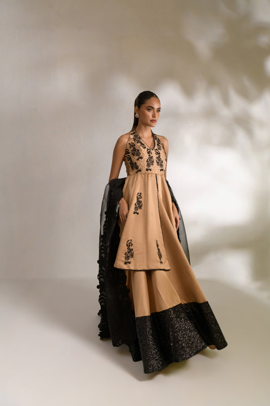 Gul Zaiba designer wedding dress in premium silk with detailed thread and sequin work