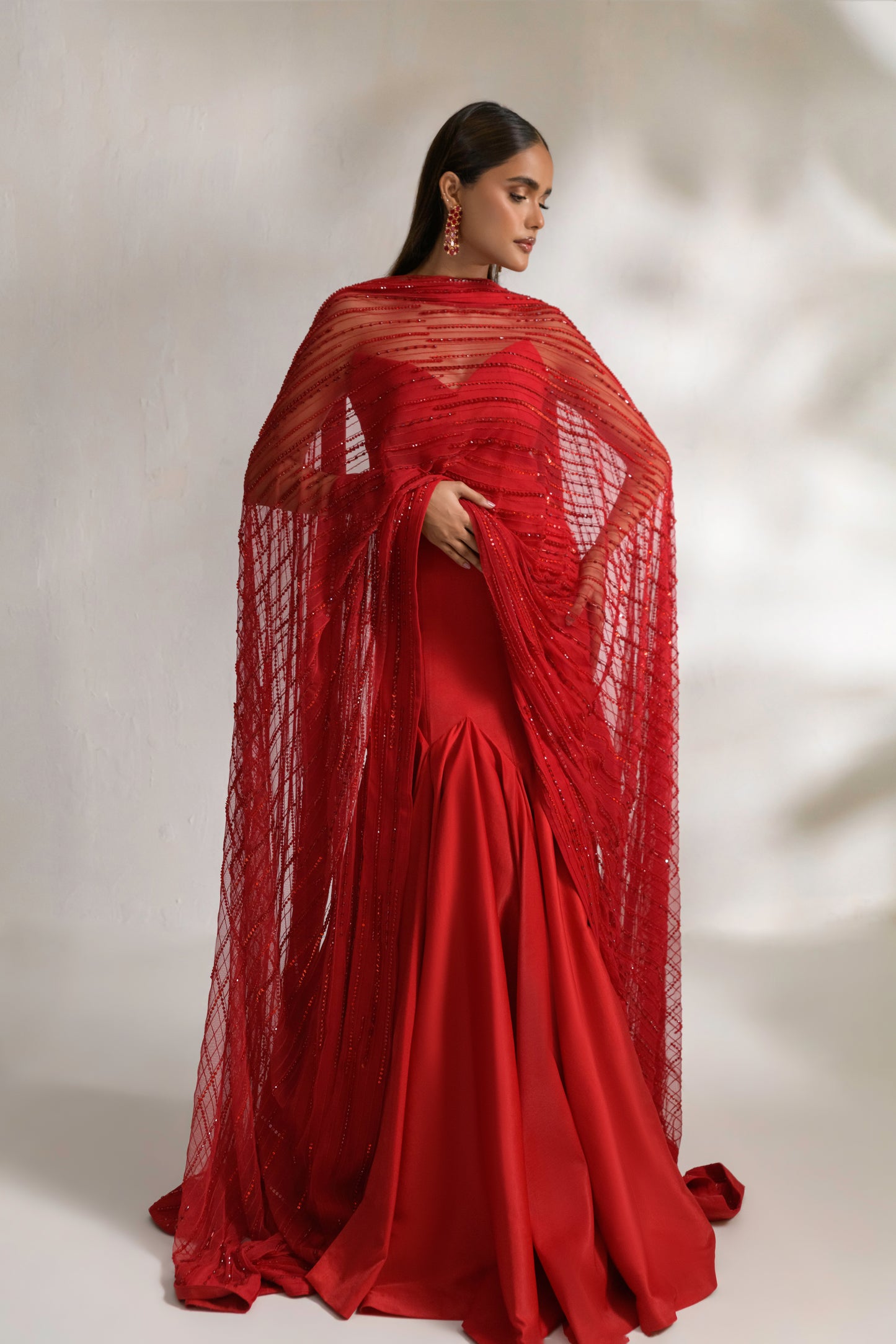 Ruby premium haute couture gown with strapless sweetheart neckline