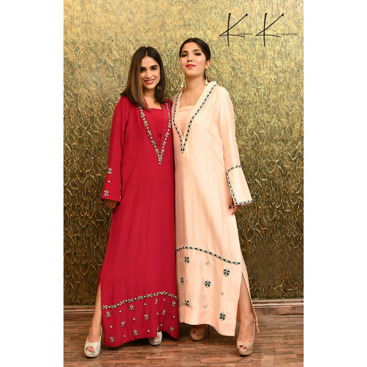 Silk Embroidered Kaaftan