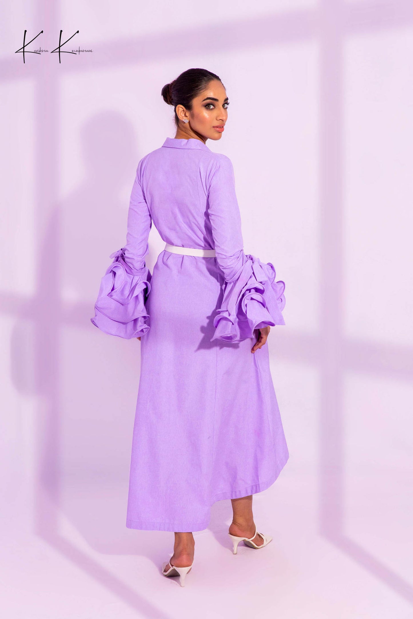 Ruffled Sleeves Button Down