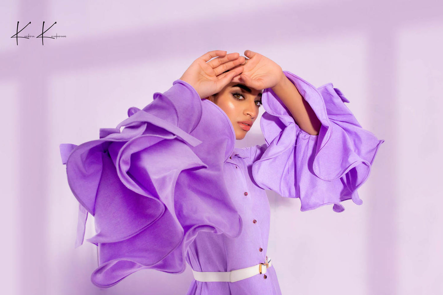 Ruffled Sleeves Button Down